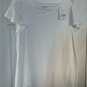 Isabel Pre-Pregnancy White Ruffled Sleeve Top Size XL BNWT